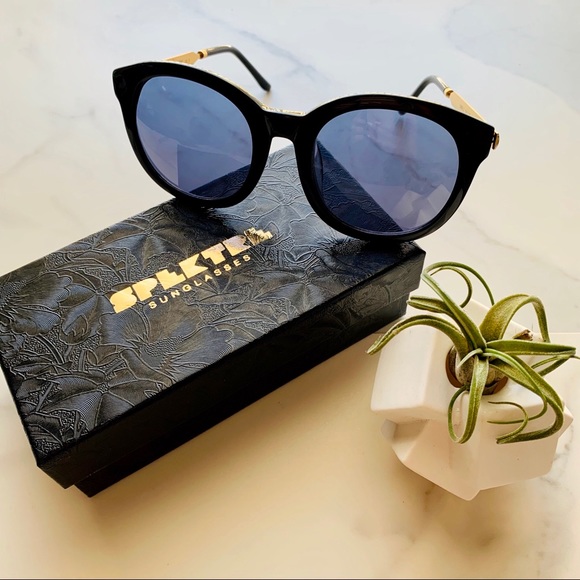 NWT Spektre sunglasses black/gold handmade Italy - Picture 2 of 8